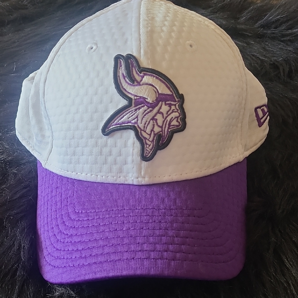 White and Purple Vikings Cap